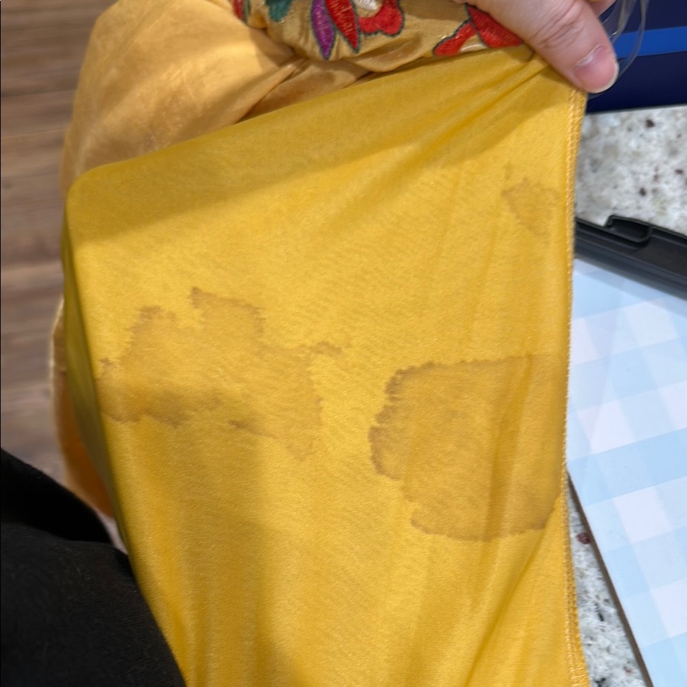 Umgee Mustard Floral Embroidered Dress - Picture 6 of 6